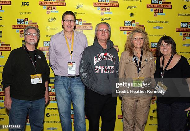 Jon Lebkowsky, Hugh Forrest, Bruce Sterling, Jasmina Tesanovika-Sterling and Marsha Lebkowsky at Bruce Sterling Closing Remarks during the 2013 SXSW...