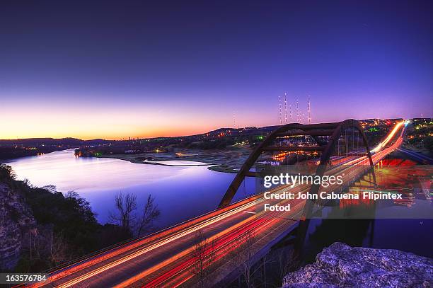 pennybacker bridge - austin texas fotografías e imágenes de stock