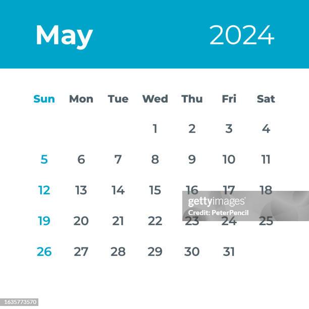 may 2024 - calendar leaf. vector illustration - post it notes wall stock illustrations