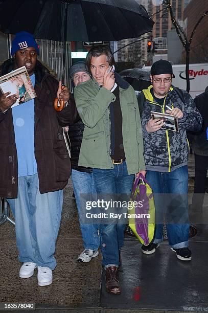 Actor Timothy Olyphant enters the "Live With Kelly And Michael" taping at the ABC Lincoln Center Studios on March 12, 2013 in New York City.