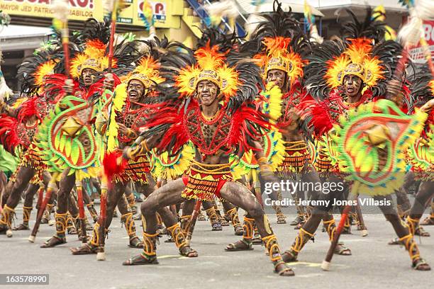 One of thecompeting groups perform during the Ati Streetdance Competition of the Dinagyang Festival in Iloilo City, the Philippines. Held every year,...