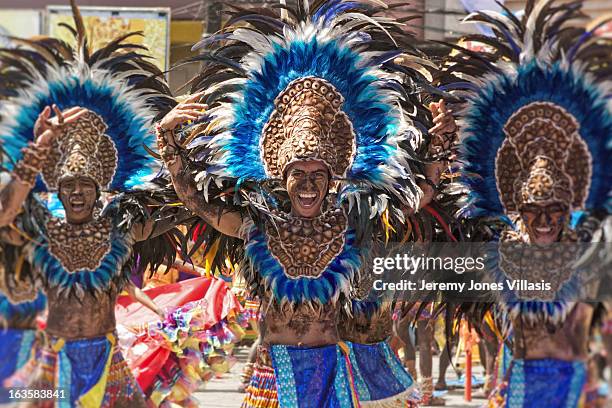 Tribu Paghidaet, from a local school is one of the competing groups perform during the Ati Streetdance Competition of the Dinagyang Festival in...