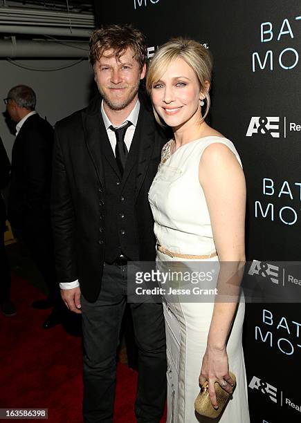 Actors Renn Hawkey and Vera Farmiga attend A&E's "Bates Motel" Premiere Party on March 12, 2013 in West Hollywood, California.