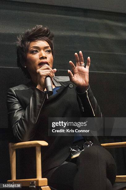 Angela Bassett Picture speaks during the "Olympus Has Fallen" screening at AMC Loews Georgetown 14 on March 12, 2013 in Washington, DC.