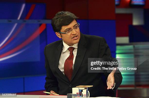 Arnab Goswami, Indian Journalist, Editor in Chief and News anchor of the news channel Times Now at his office in Mumbai.