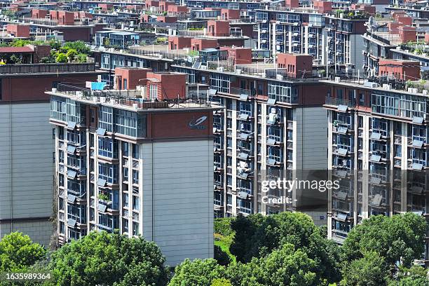 Residential complex built by Chinese property developer Country Garden is seen in Nanjing, in China's eastern Jiangsu province on August 31, 2023....