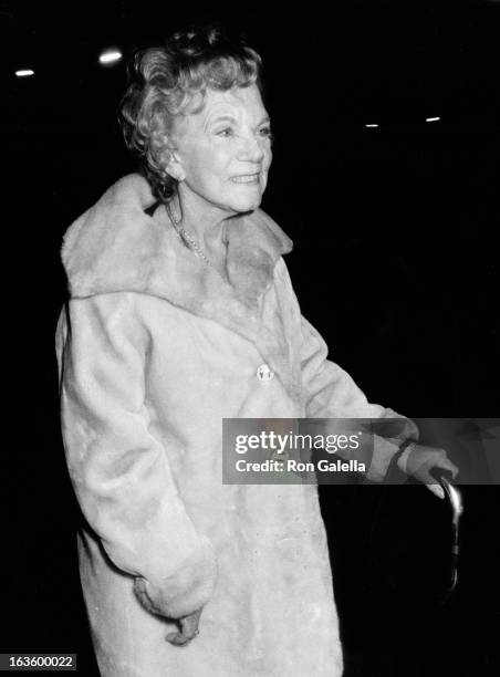 Ellen Corby attends the taping of "All-Star Celebrity Tribute to Lucille Ball" on November 18, 1984 at NBC TV Studios in Burbank, California.