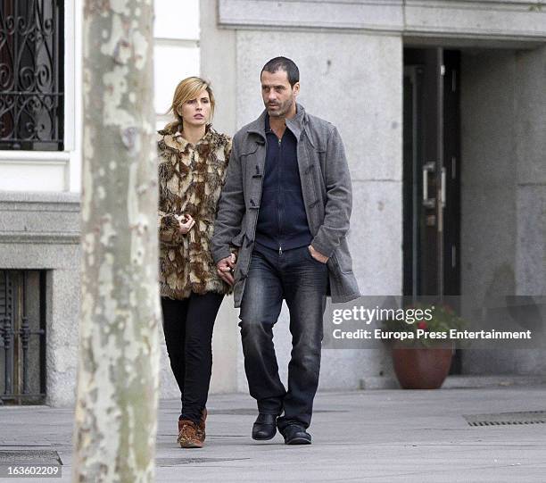 Colombian actor Juan Pablo Shuk and his wife Ana De La Lastra are seen on March 12, 2013 in Madrid, Spain.