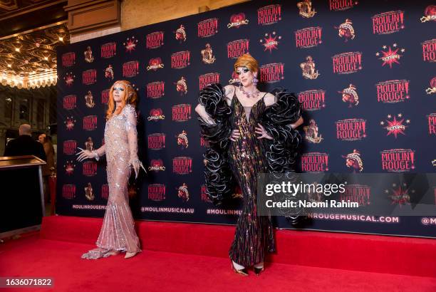 Daisy Chains and Gabriella Labucci attends the opening night of "Moulin Rouge! The Musical" at Regent Theatre on August 24, 2023 in Melbourne,...