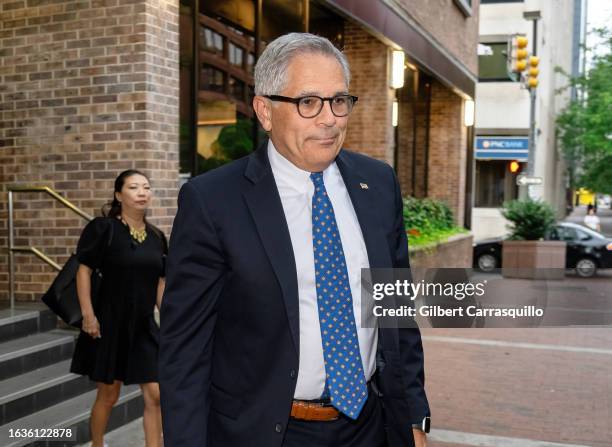 District Attorney of Philadelphia Larry Krasner is seen leaving Fox 29's "Good Day" at FOX 29 Studios on August 24, 2023 in Philadelphia,...