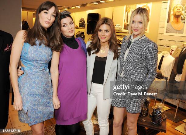 Laura Jackson, Grace Woodward, Zoe Hardman and Laura Whitmore attend the Panasonic Technics 'Shop To The Beat' Party hosted by George Lamb at French...