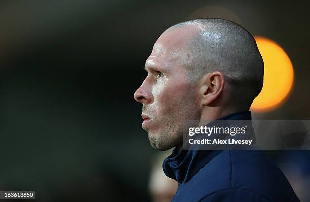 Blackburn Rovers Manager Michael Appleton looks on during the FA Cup sponsored by Budweiser Sixth Round Replay match between Blackburn Rovers and...