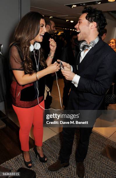 Gabriella Ellis and Andy Jordan attend the Panasonic Technics 'Shop To The Beat' Party hosted by George Lamb at French Connection, Oxford Circus, on...