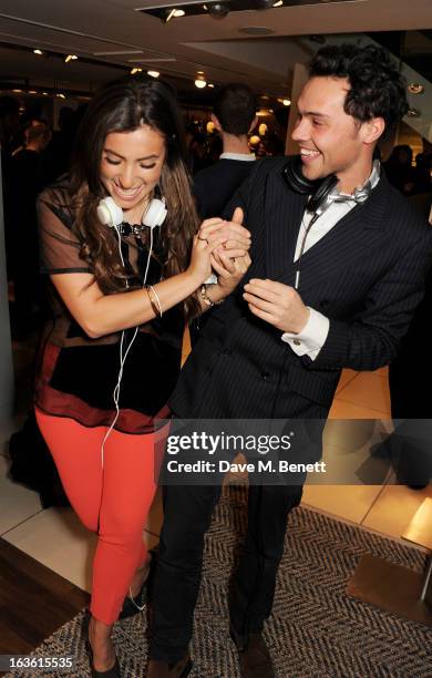 Gabriella Ellis and Andy Jordan attend the Panasonic Technics 'Shop To The Beat' Party hosted by George Lamb at French Connection, Oxford Circus, on...