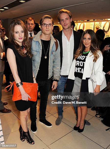 Rosie Fortescue, Oliver Proudlock, Jack Fox and Louise Thompson attend the Panasonic Technics 'Shop To The Beat' Party hosted by George Lamb at...