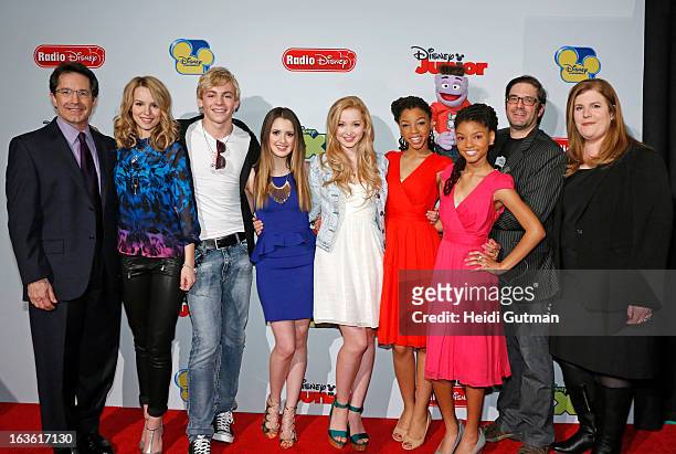 Disney Channel and Disney XD stars and executives arrive at Disney's Kids Upfront 2013-14 at the Hudson Theatre at Millennium Broadway Hotel in New...