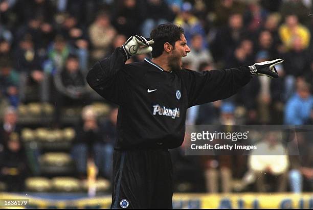 Giuseppe Taglialatela of Napoli shouts out during the Serie game against Parma at the Ennio Tardini Stadium in Parma, Italy. Parma won 3-1. \...