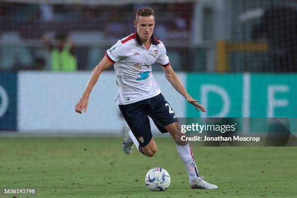 Jakub Jankto of Cagliari during the Serie A TIM match between Torino FC and Cagliari Calcio at Stadio Olimpico di Torino on August 21, 2023 in Turin,...