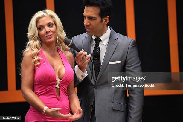 Host Felipe Viel and Paola Durante attend the "Mi Sueno Es Bailar" season 4 press conference on March 13, 2013 in Burbank, California.