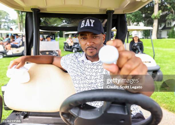 Actor Anthony Mackie poses at Detroit Golf Club on August 21, 2023 in Detroit, Michigan.