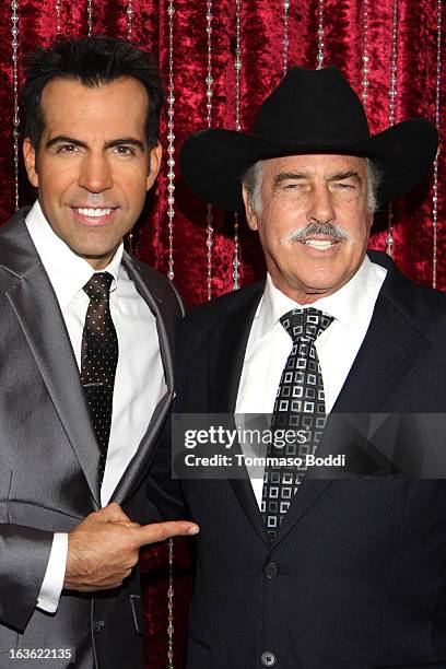 Host Felipe Viel and actor Andres Garcia attend the "Mi Sueno Es Bailar" season 4 press conference on March 13, 2013 in Burbank, California.