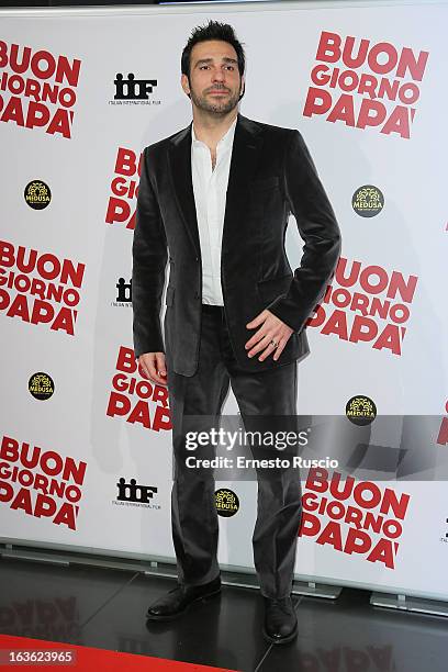 Edoardo Leo attends the 'Buongiorno Papa' premiere at Cinema Adriano on March 13, 2013 in Rome, Italy.