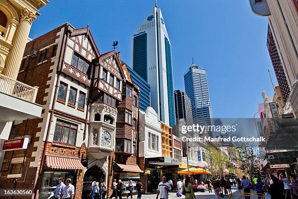 hay street mall perth - perth street stock pictures, royalty-free photos & images