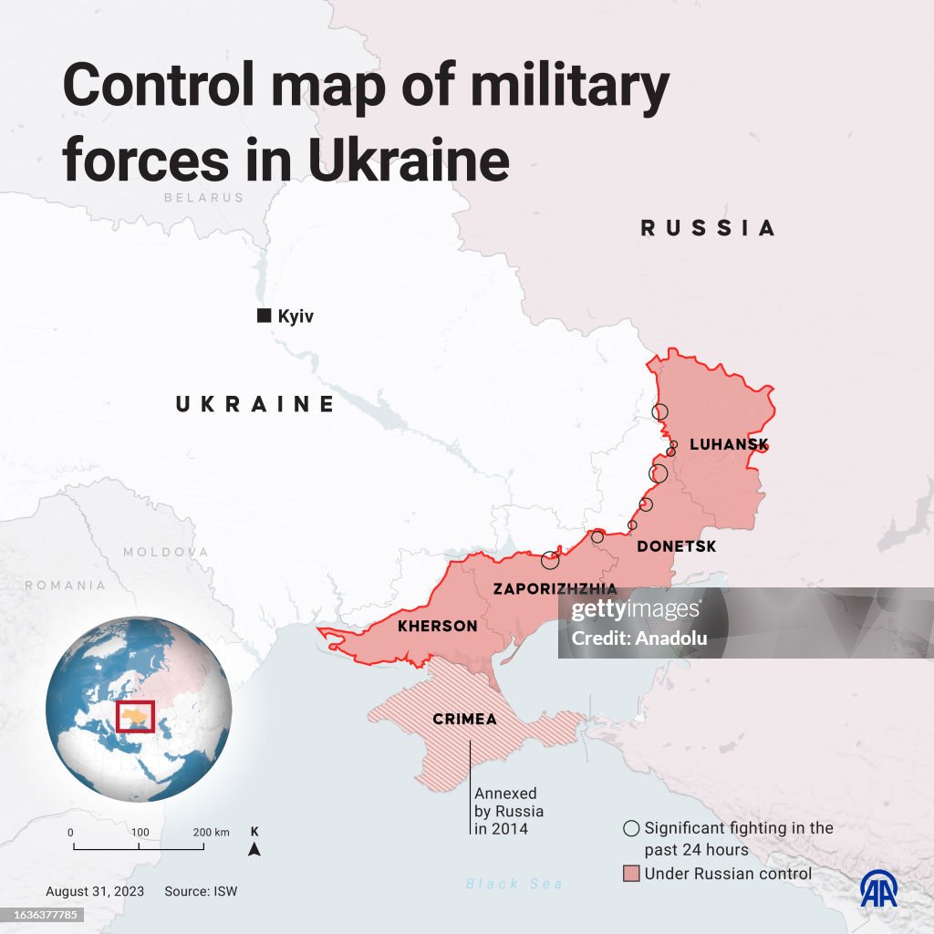 Defmon Map An infographic titled 'Control map of military forces in Ukraine' is ...