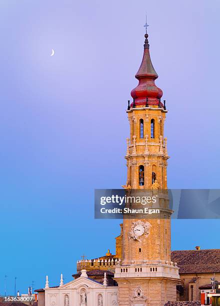 spain, aragon region, zaragoza, la seo cathedral - zaragoza province stock pictures, royalty-free photos & images