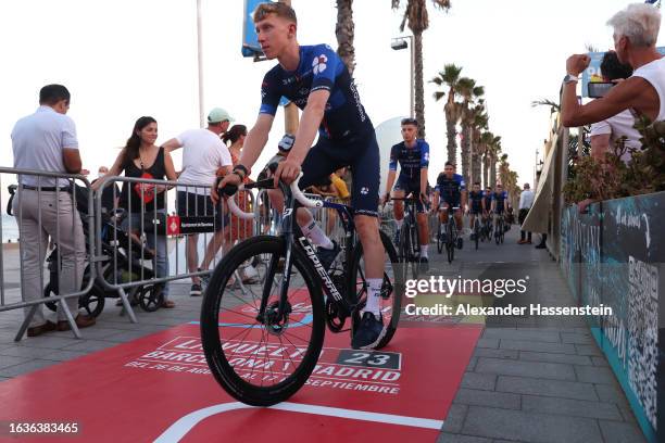 Lewis Askey of The United Kingdom and Team Groupama - FDJ during the Team Presentation ahead of the 78th Tour of Spain 2023 / #UCIWT / on August 24,...