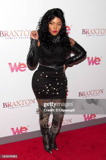 Lil' Kim attends the "Braxton Family Values" Season Three premiere party at STK Rooftop on March 13, 2013 in New York City.