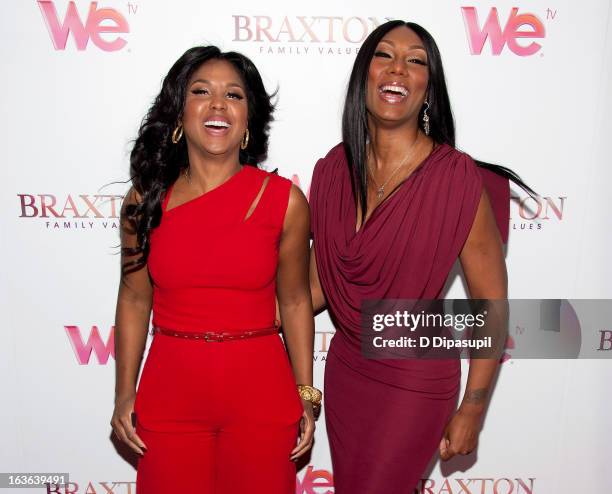 Toni Braxton and Towanda Braxton attend the "Braxton Family Values" Season Three premiere party at STK Rooftop on March 13, 2013 in New York City.