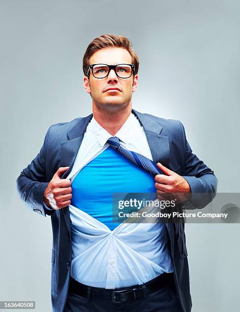 hero of the corporation! - superheld stockfoto's en -beelden