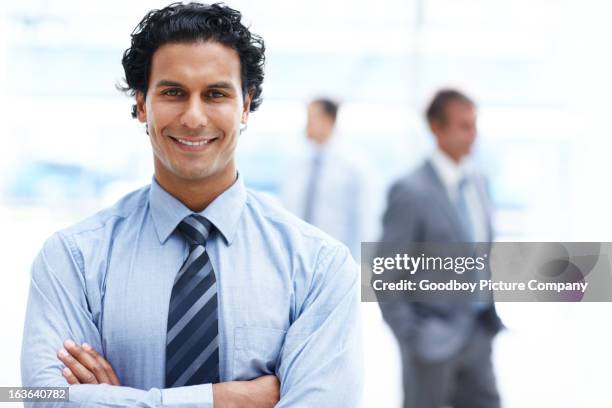 assured of his business prowess - man arms crossed stock pictures, royalty-free photos & images