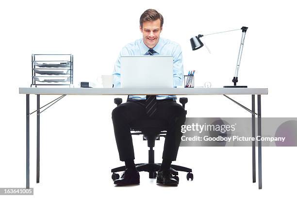 making light of his workload - man chair stockfoto's en -beelden