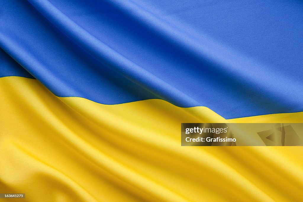 Nahaufnahme ukranian Flagge