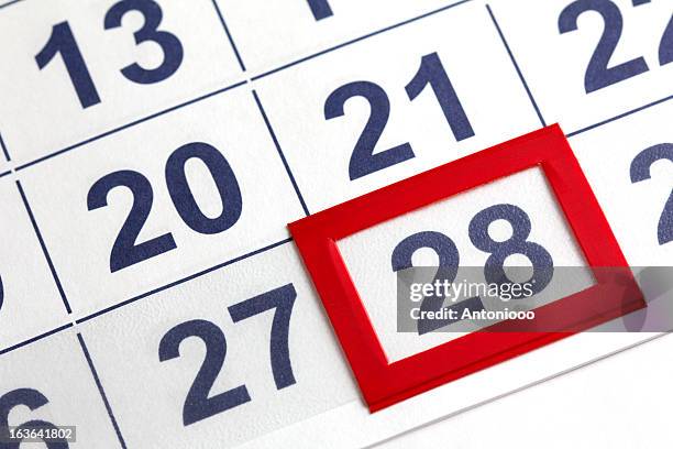 kalender - zahl 28 stock-fotos und bilder