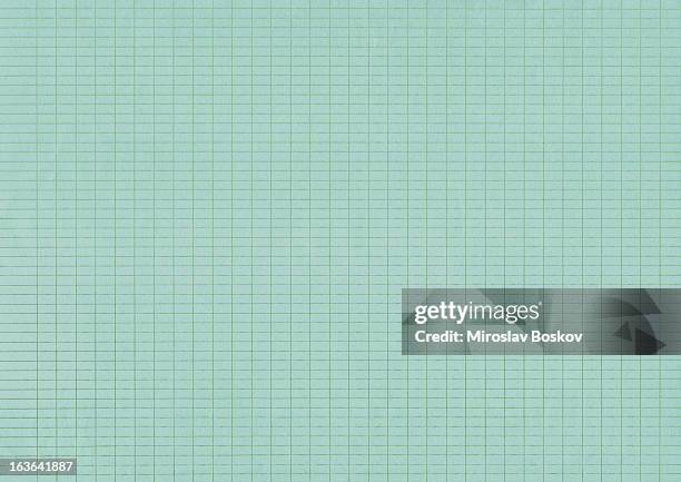 high resolution pale emerald green checkered graph paper background - grid paper stock pictures, royalty-free photos & images