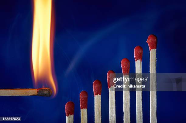 Fusing Matches Row Of Matches Igniting Each Other Photos and Premium High Res Pictures ...
