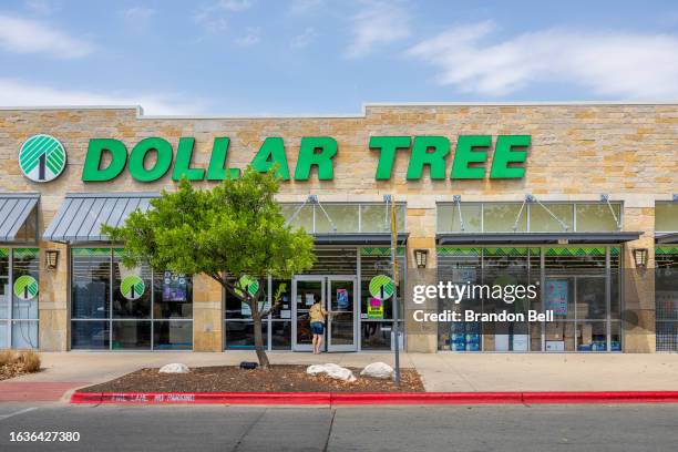 Customer walks into a Dollar Tree convenient store on August 24, 2023 in Austin, Texas. Dollar Tree surpassed Wall Street's fiscal second-quarter...