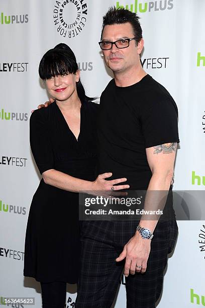 Actress Pauley Perrette and Thomas Arklie arrive at the 30th Annual PaleyFest: The William S. Paley Television Festival featuring "The Big Bang...