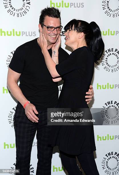 Actress Pauley Perrette and Thomas Arklie arrive at the 30th Annual PaleyFest: The William S. Paley Television Festival featuring "The Big Bang...