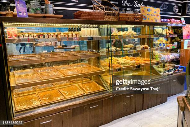 Bakery shelves are mostly emptied as super typhoon Saola approaches on August 31, 2023 in Hong Kong, China. According to the Hong Kong Observatory's...