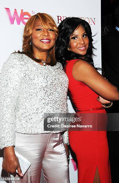 Evelyn Braxton and singer/TV Personality Toni Braxton attend the "Braxton Family Values" Season Three premiere party at STK Rooftop on March 13, 2013...