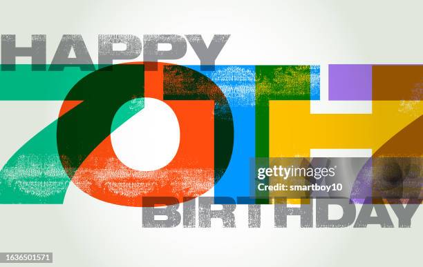 stockillustraties, clipart, cartoons en iconen met happy 70th birthday - 70e verjaardag