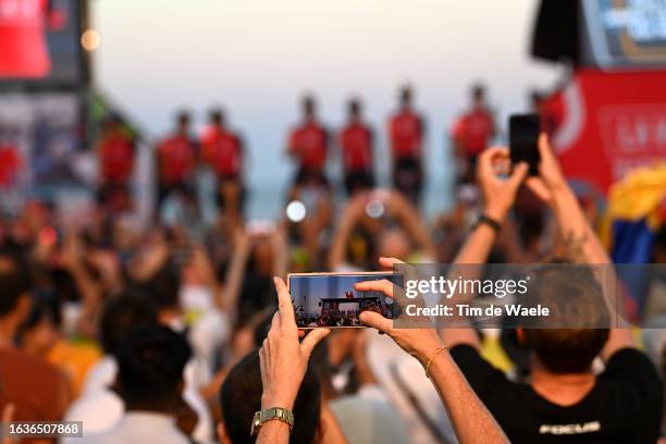 Fans detail view during the Team Presentation ahead of the 78th Tour of Spain 2023 / #UCIWT / on August 24, 2023 in Barcelona, Spain.