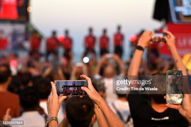 Fans detail view during the Team Presentation ahead of the 78th Tour of Spain 2023 / #UCIWT / on August 24, 2023 in Barcelona, Spain.