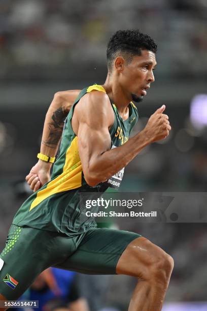 Wayde Van Niekerk of Team South Africa competes in the Men's 400m Final during day six of the World Athletics Championships Budapest 2023 at National...