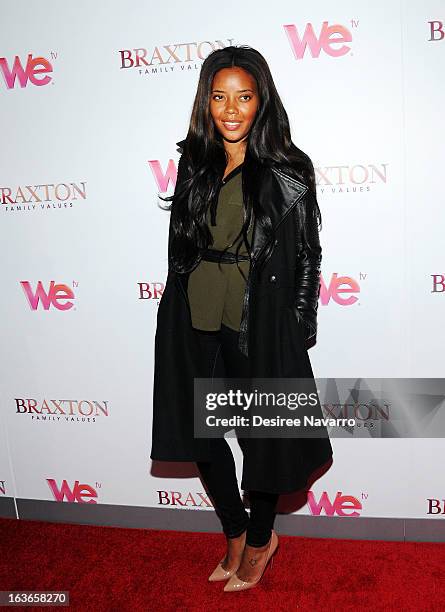 Angela Simmons attends the "Braxton Family Values" Season Three premiere party at STK Rooftop on March 13, 2013 in New York City.