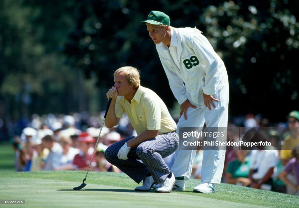 Jack Nicklaus With His Son During The US Masters Golf Tournament